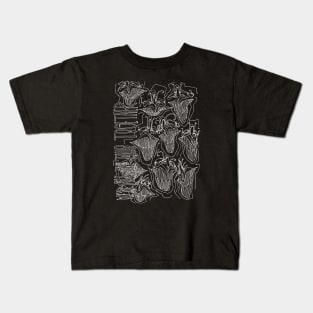 #3 - Limp Faces Psychedelic Line Ink Drawing with Art Style Black Kids T-Shirt